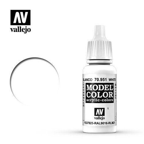 001 70.951 Vallejo Model Color: White FS37925 RAL9016 RLM21 (17ml)