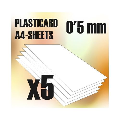 Plasticard ABS A4 0,5mm - 5 fogli