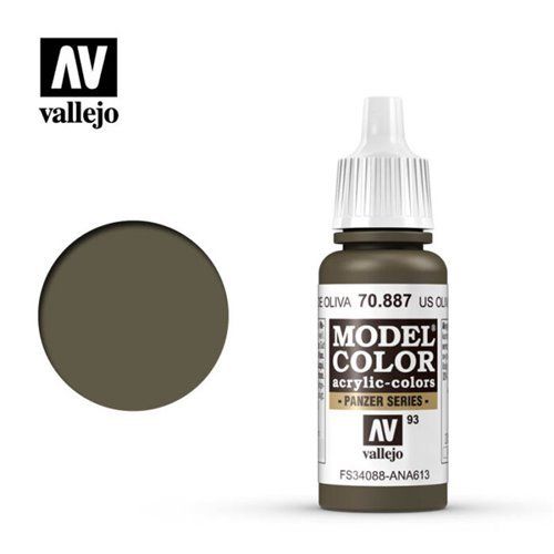 093 70.887 Vallejo Model Color: US Olive Drab FS34088 ANA613 (17ml)