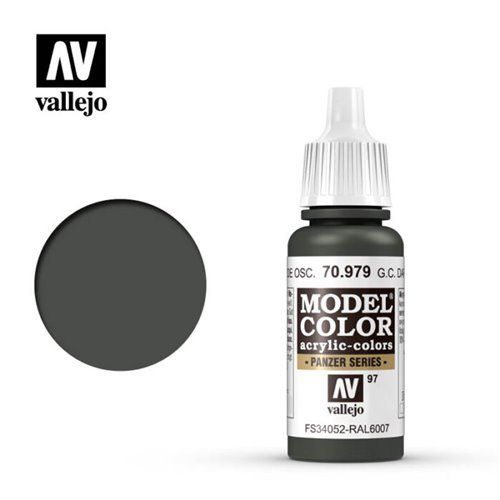 097 70.979 Vallejo Model Color: German Camo Dark Green FS34052 RAL6007 (17ml)
