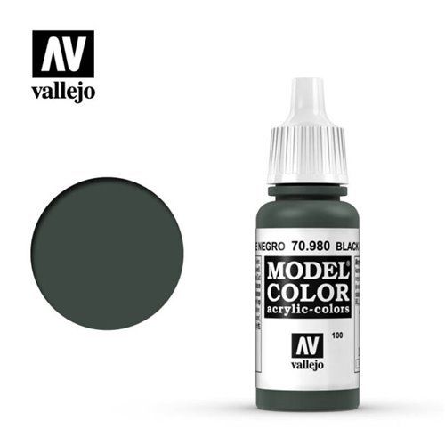 100 70.980 Vallejo Model Color: Black Green (17ml)