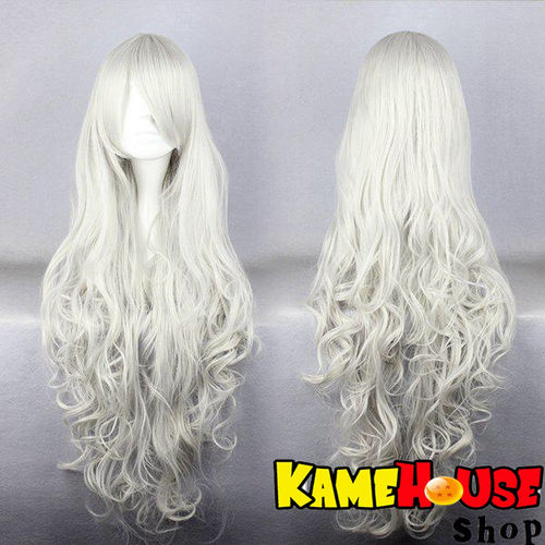 Curly wig 80 cm - White