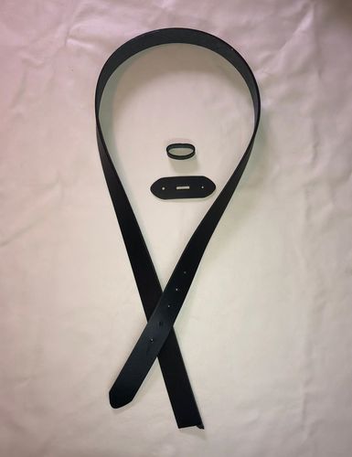 Kit for black leather belt h 3,5 cm