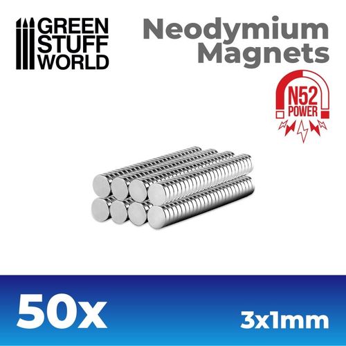 Magneti al Neodimio 3x1 50 pezzi