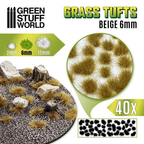 Grass TUFTS - 6mm self-adhesive - Beige