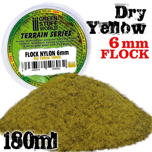 Static Grass Flock 6 mm - Dry Yellow - 180 ml
