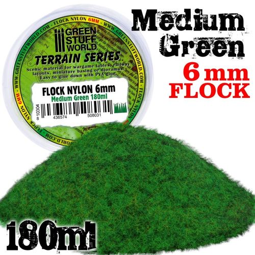 Static Grass Flock 6 mm - Medium Green - 180ml