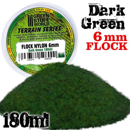 Erba statica floccato 6mm Dark Green 180ml