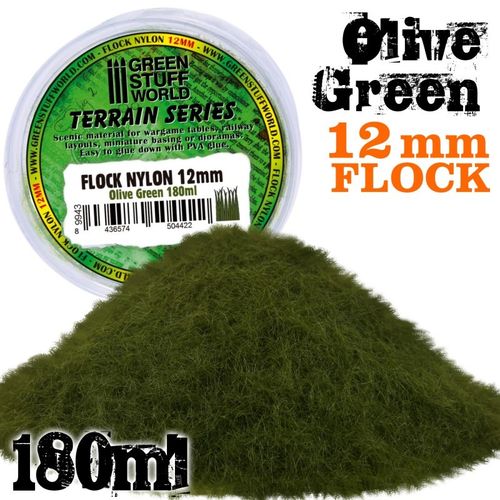 Erba statica floccato 12mm Olive Green 180ml