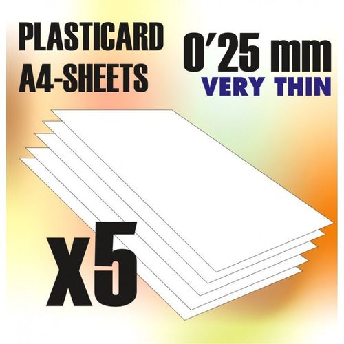Plasticard ABS A4 0,25mm - 5 fogli