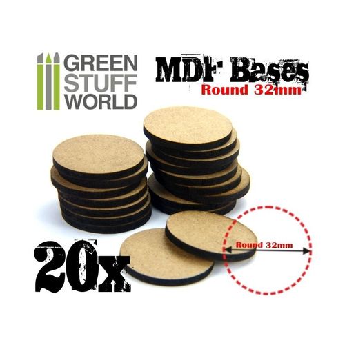MDF Bases - Round 32 mm 20 pcs