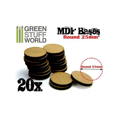 MDF Bases - Round 25 mm 20 pcs