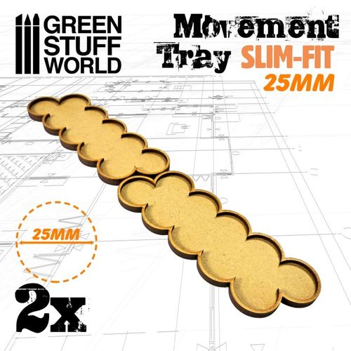 MDF Movement Trays 25mm x 10 - SLIM-FIT
