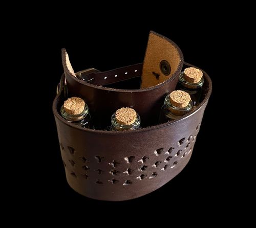 Leather bracelet with vials