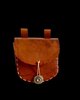 Leather pouch cognac color