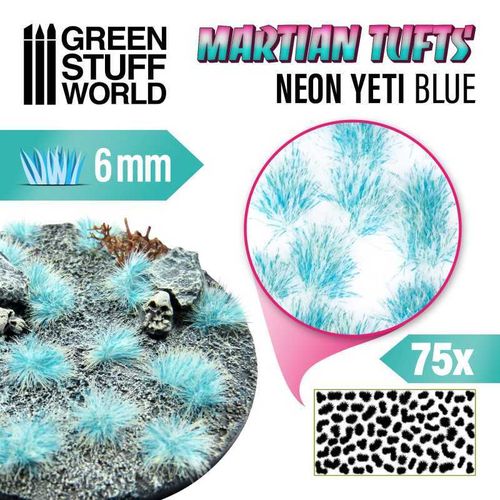 Grass TUFTS - Alien 6mm Neon Yeti Blue