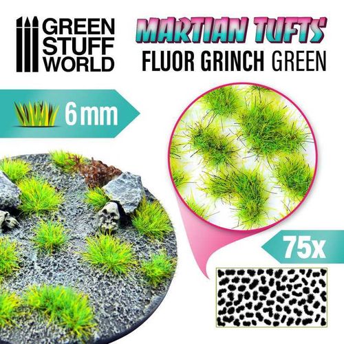 Grass TUFTS - Alien 6mm Flour Grinch Green