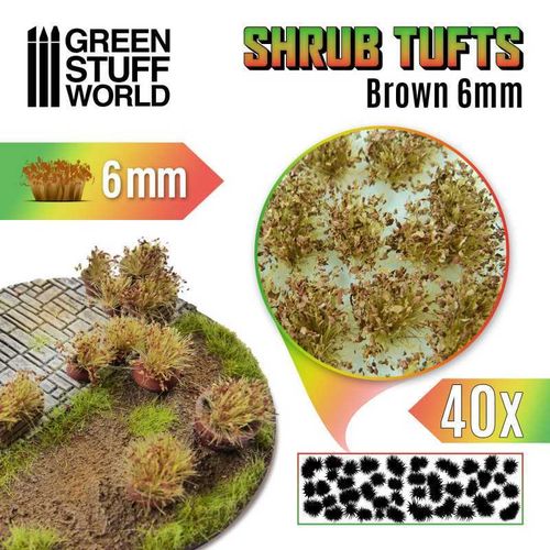 Shrubs Blossom TUFTS - 6mm self-adhesive - Brown