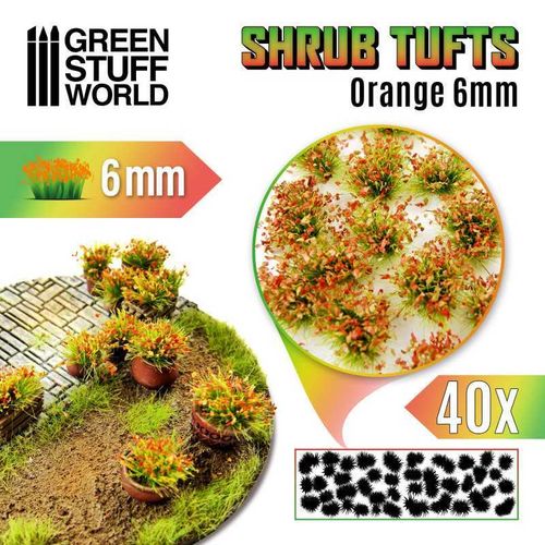 Shrubs Blossom TUFTS - 6mm self-adhesive - Orange